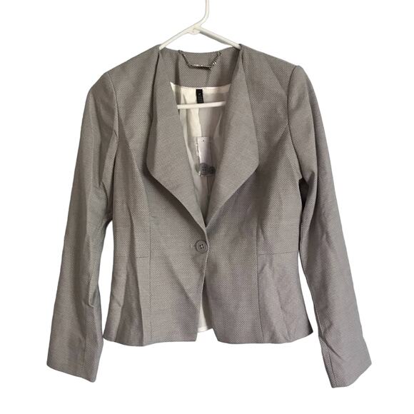 NWT White House black market gray herringbone suit jacket peplum blazer sz 2P - Picture 1 of 6